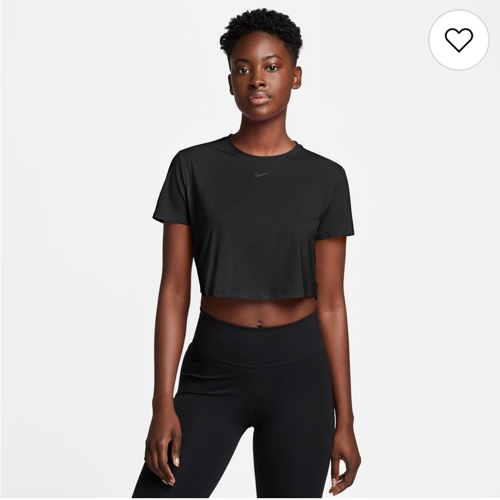 Nike Women's Black Dri-Fit Cropped Top
